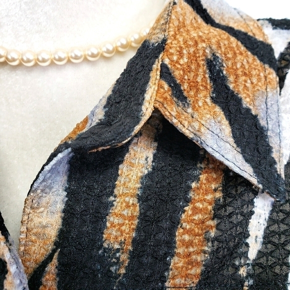 Southern Lady Animal Print Semi Sheer Jacket Shirt VGUC - Picture 5 of 12